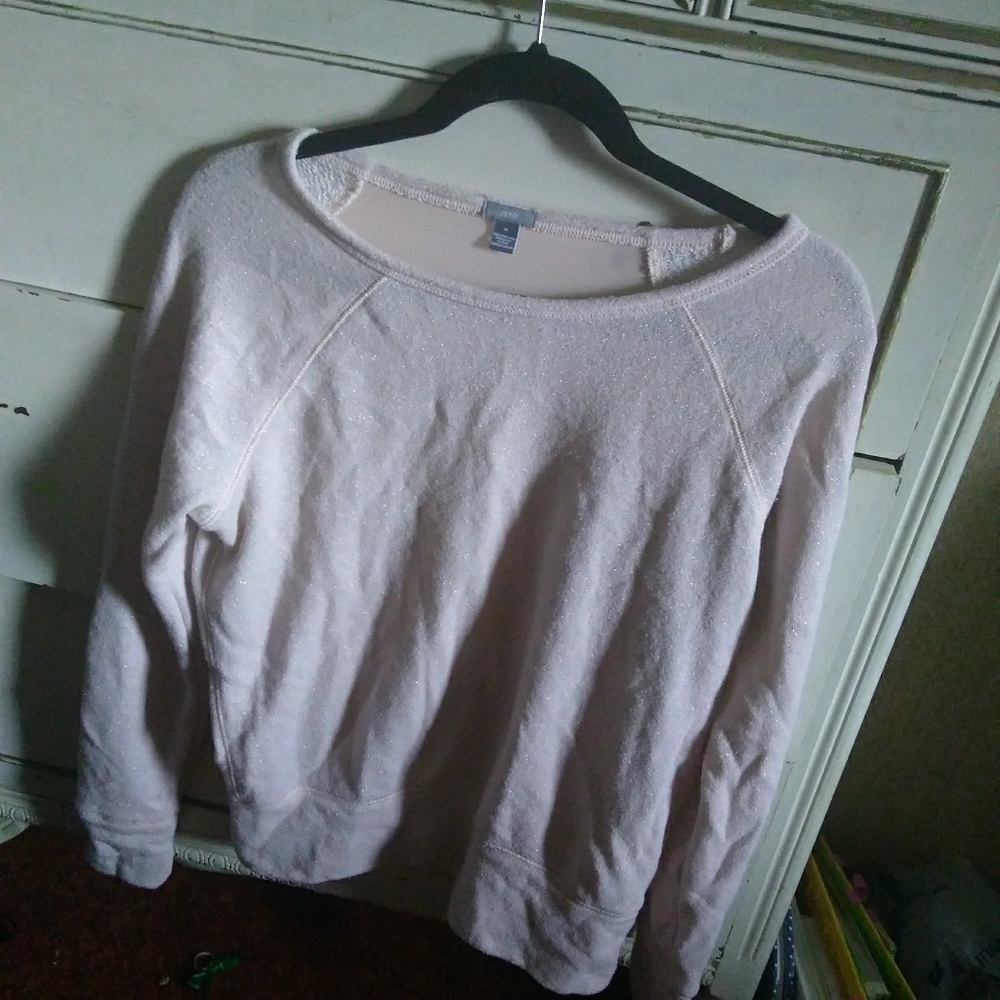 Light pink Aerie sweater with sheer back